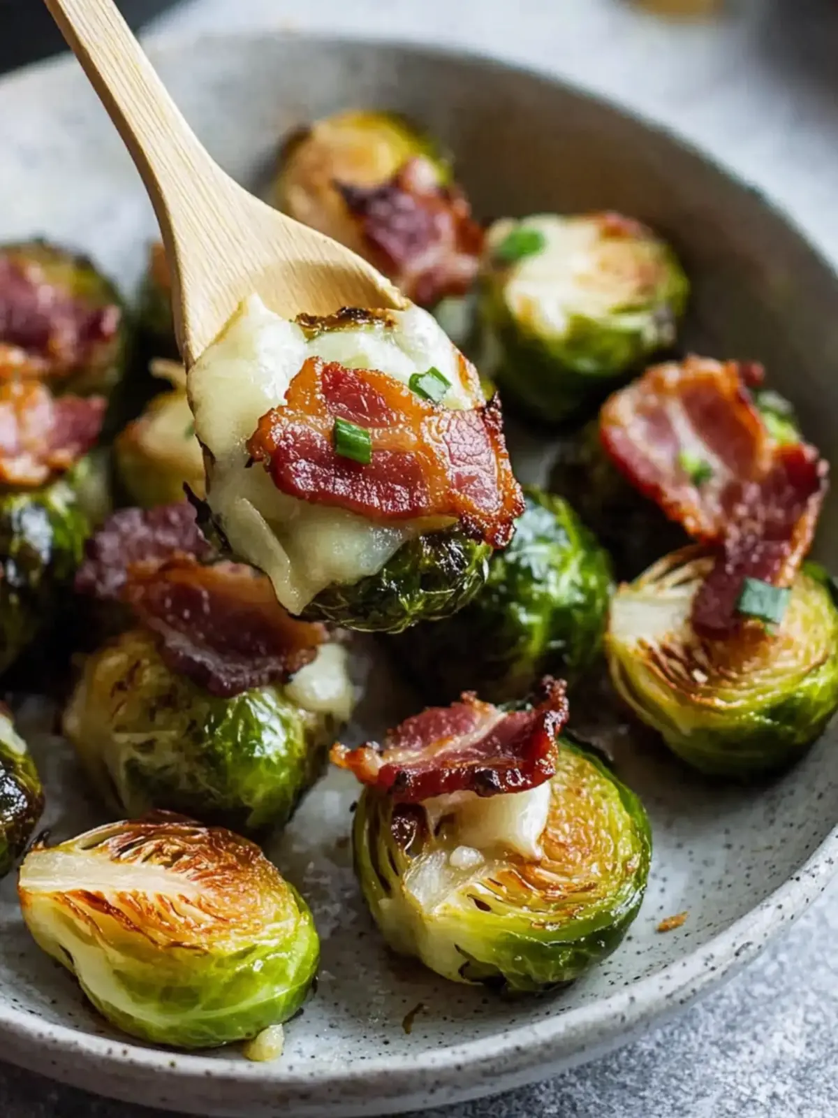 Crispy Brussel Sprouts with Bacon and Cheese: Irresistibly Delicious 4 Crispy Brussel Sprouts with Bacon and Cheese