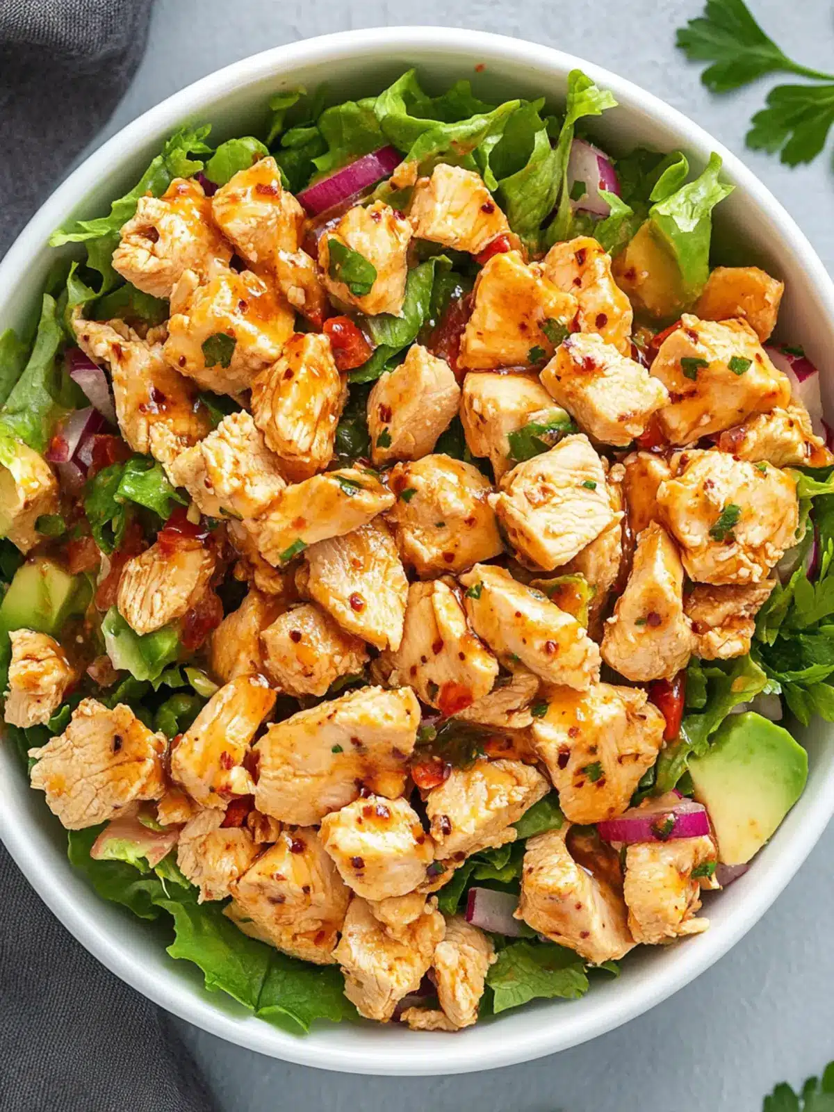 Sweet & Spicy Easy Hot Honey Chicken Salad You'll Love 4 Easy Hot Honey Chicken Salad Recipe (Sweet & Spicy!)