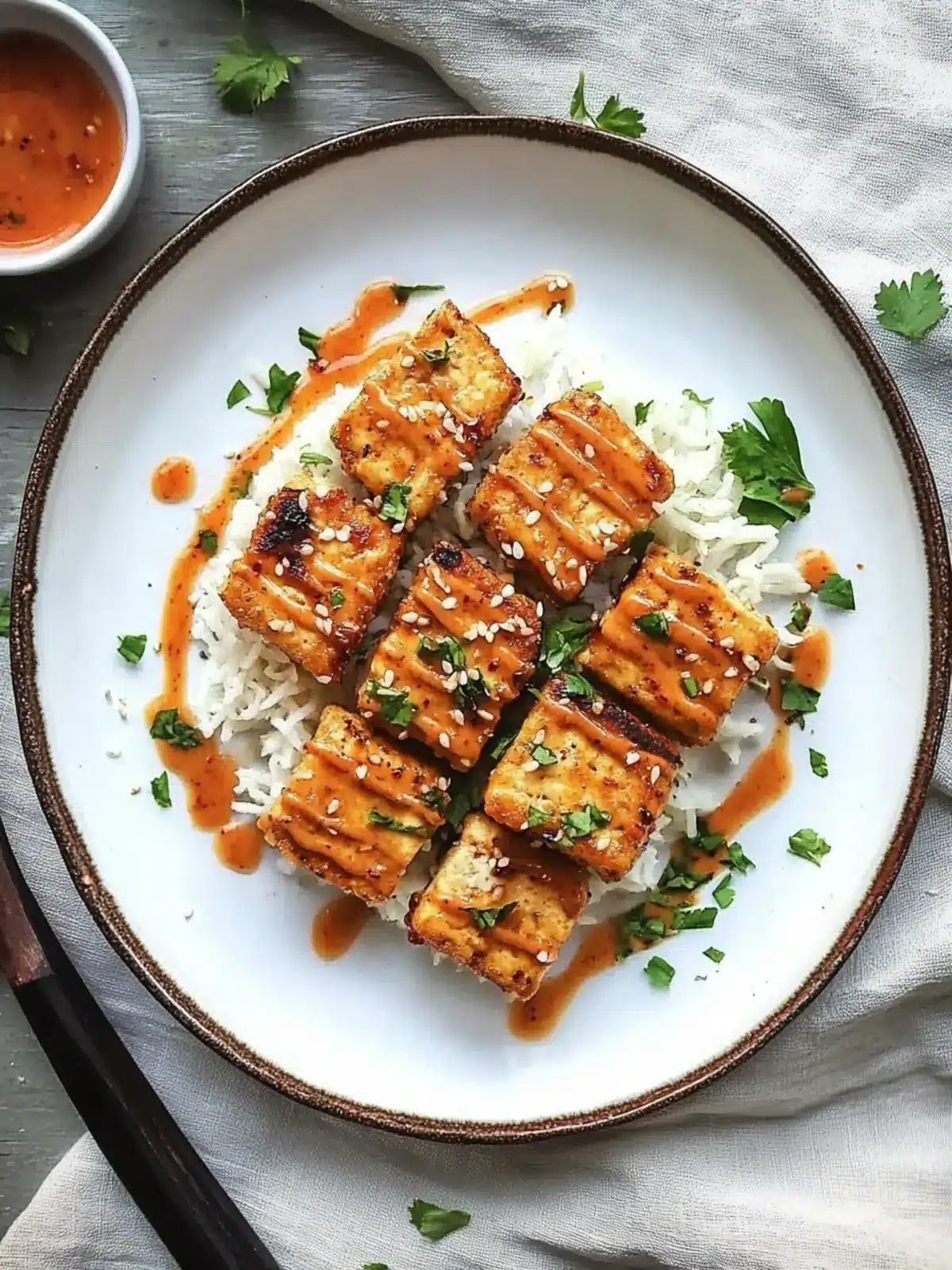 Crispy Coconut Tofu with Spicy Sauce You'll Crave Daily 4 Coconut Tofu with Spicy Sauce