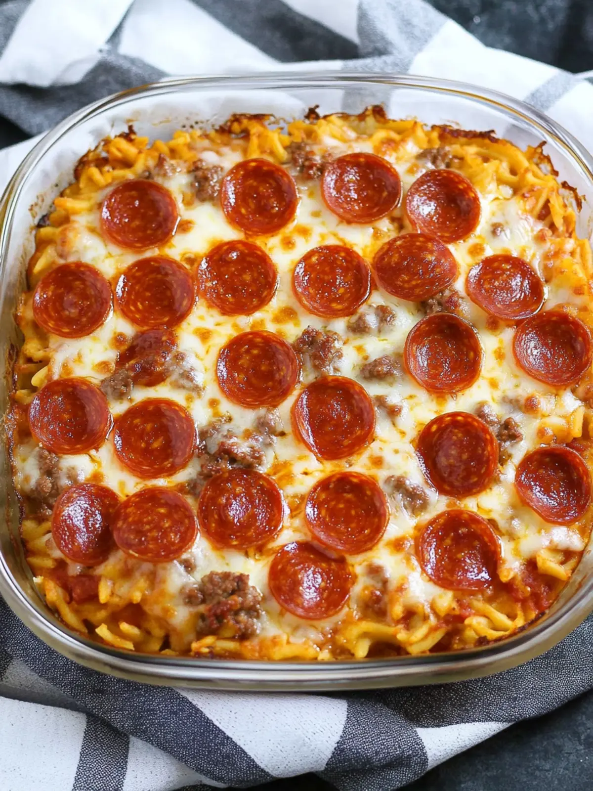 Easy Ground Beef Pepperoni Pizza Casserole Recipe Everyone Loves 2 Easy Ground Beef Pepperoni Pizza Casserole Recipe
