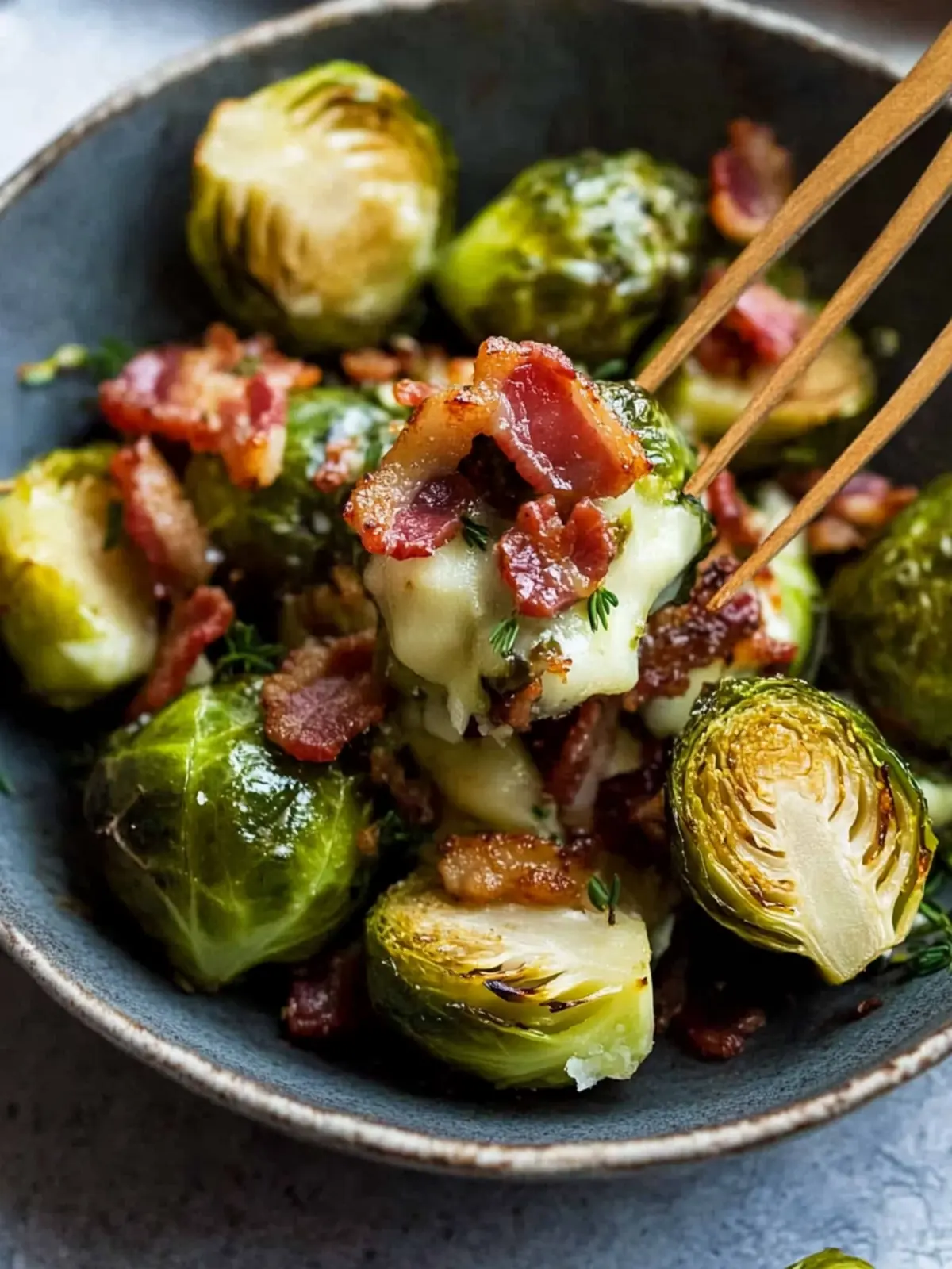 Crispy Brussel Sprouts with Bacon and Cheese: Irresistibly Delicious 3 Crispy Brussel Sprouts with Bacon and Cheese
