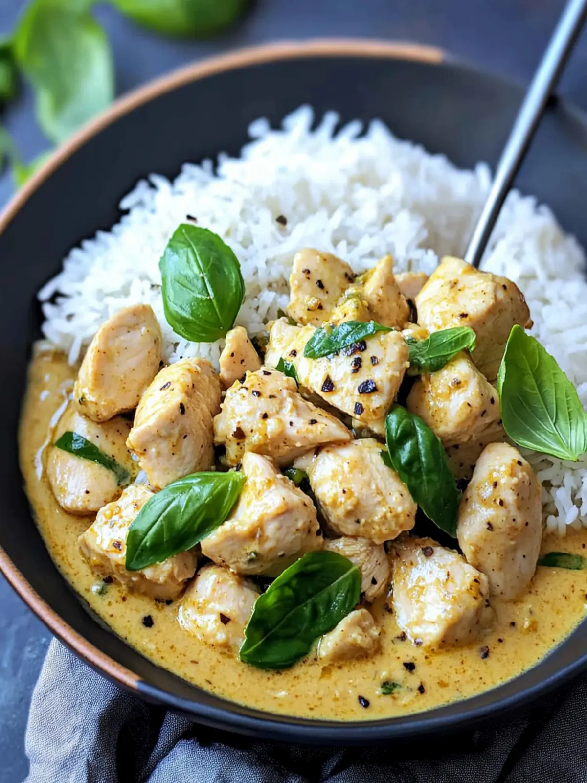 Basil Chicken with Coconut Curry Sauce: A Flavor Adventure 3 Basil Chicken with Coconut Curry Sauce