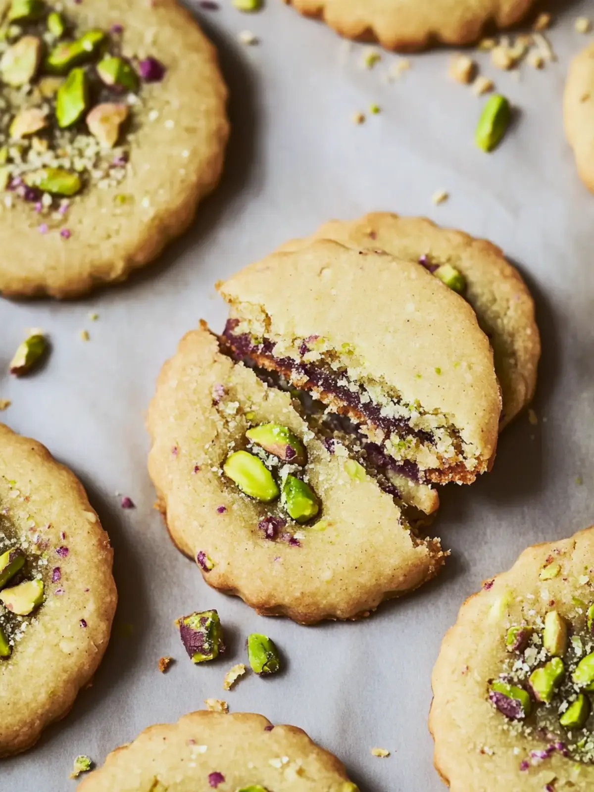 Delicious Pistachio Shortbread Cookies with Chocolate Drizzle 2 Pistachio Shortbread Cookies