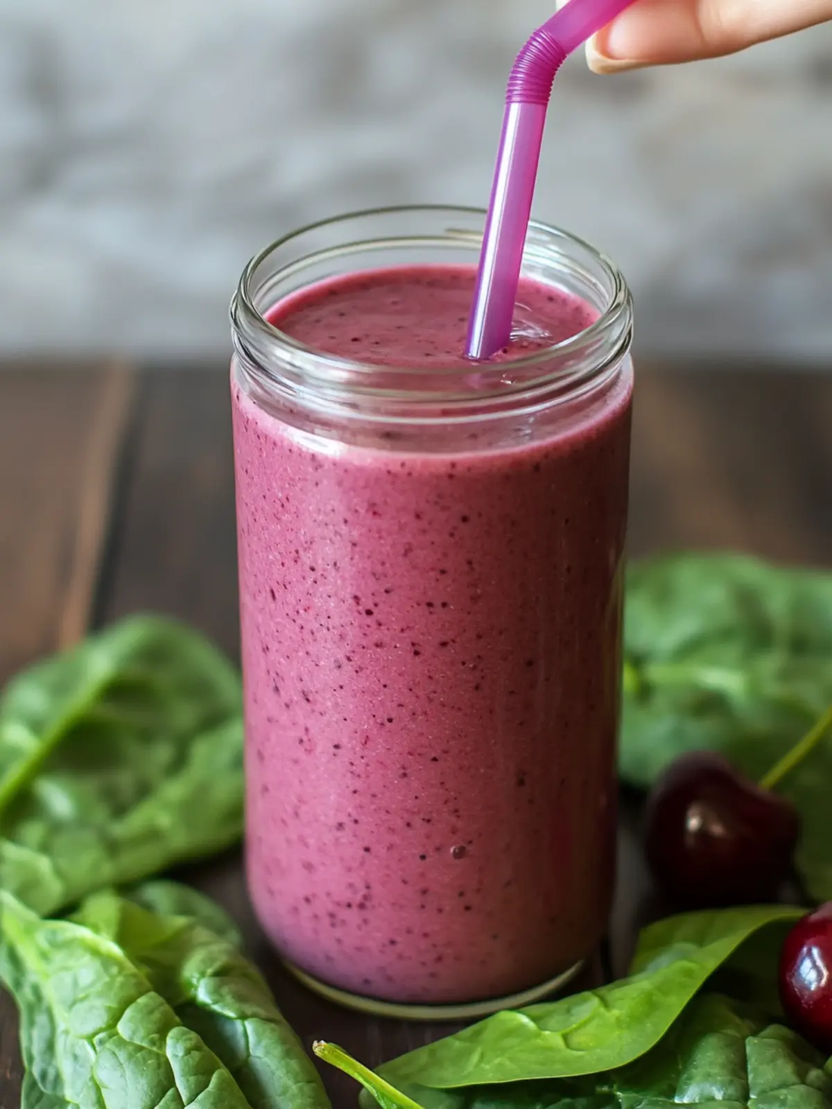 Energize Your Day with a Cherry Spinach Smoothie Delight 4 Cherry Spinach Smoothie