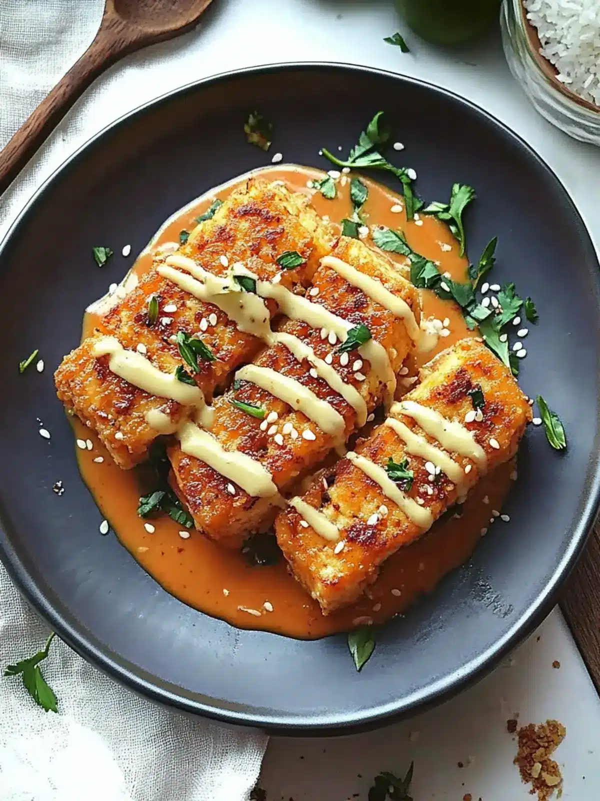 Crispy Coconut Tofu with Spicy Sauce You'll Crave Daily 3 Coconut Tofu with Spicy Sauce